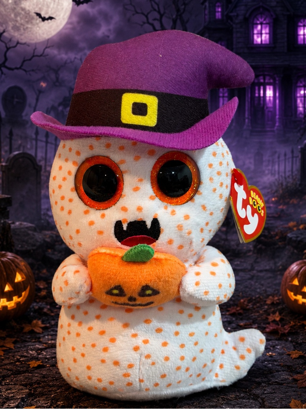 Ty Beanie Boos FLICKER the Halloween Ghost 6” inches NWT